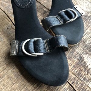 Nine West Leather Buckle Heels